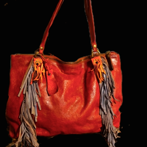 A S 98 Handbags - A.S 98 Dist. Rustic Cognac Leather Handbag NEW